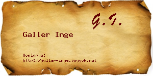 Galler Inge névjegykártya